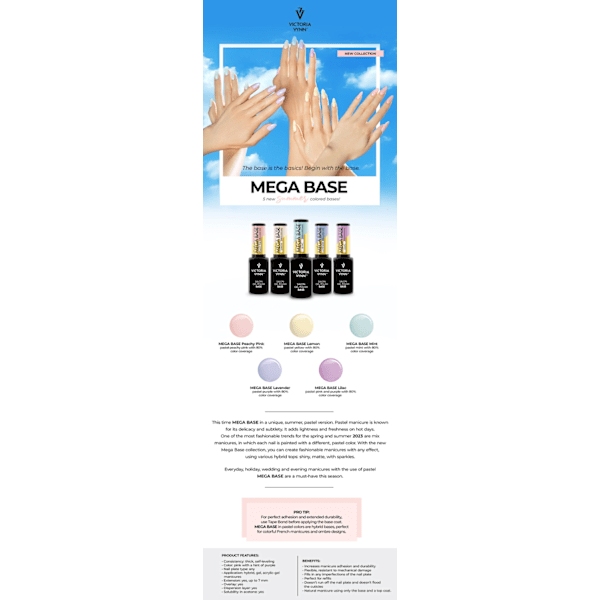 Gel Polish -  Mega Base - Lemon - 8ml - Victoria Vynn Gul