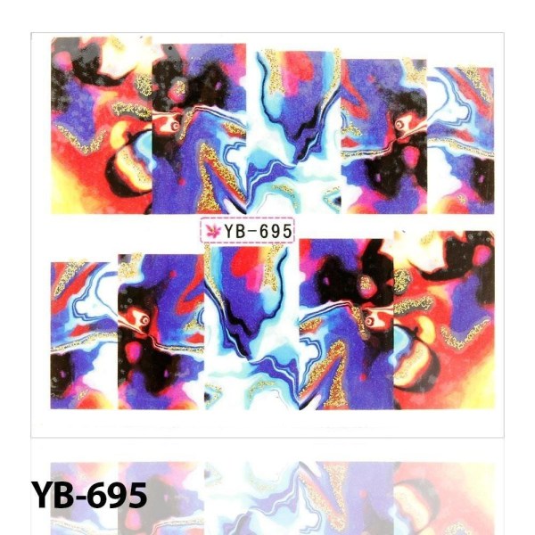 Vanddekaler - Olie - YB-695 - Til negle Multicolor