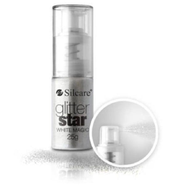 Silcare - Nail glitter pumppupullossa - White Magic - 25 grammaa White