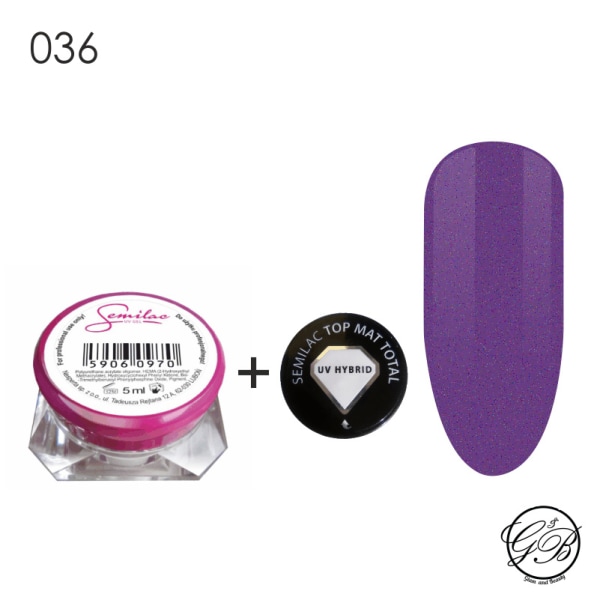Semilac - UV Gel - Color - Pearl Violet - 036 - 5 ml