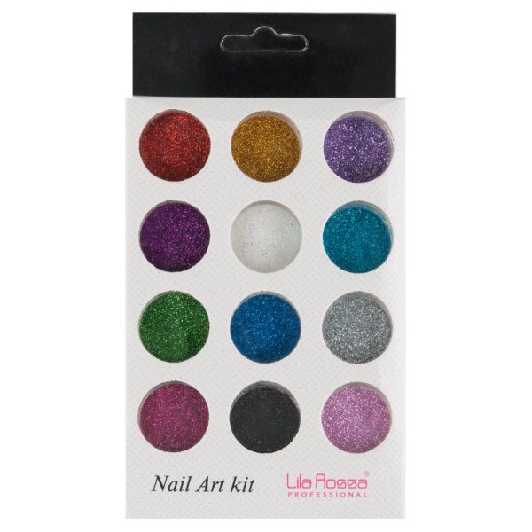 Dekorations set - Glitter - 12 Kulörer - 3 ml / burk Multicolor