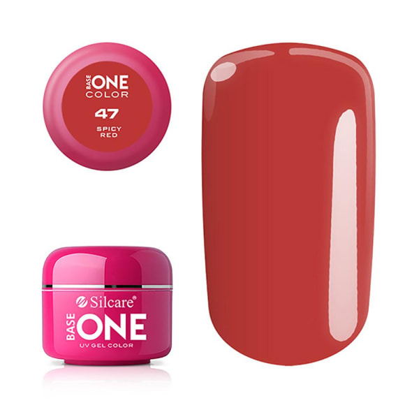 Base one - Color - UV Gel - Spicy Red - 47 - 5 gram Röd