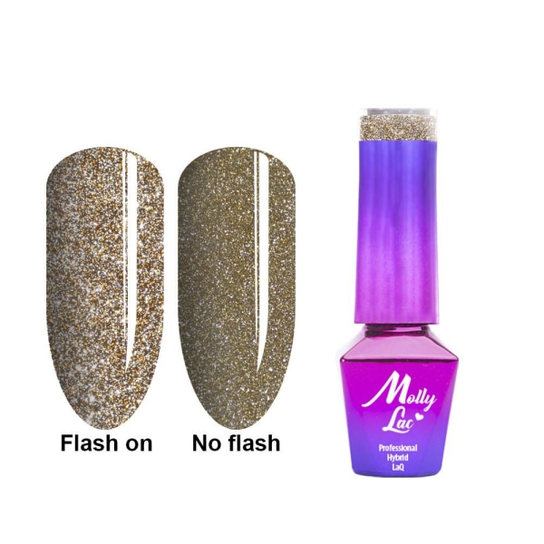 Mollylac - Gel polish - Blinkende lys - 611 5ml Gold