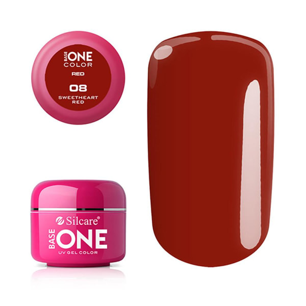 Base one - Color - RED - UV Gel - Sweetheart Red - 08 - 5 gram Röd