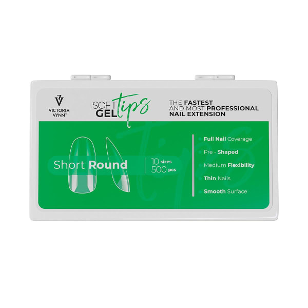 Tippar - Short Round - Soft gel tips - Victoria Vynn Transparent