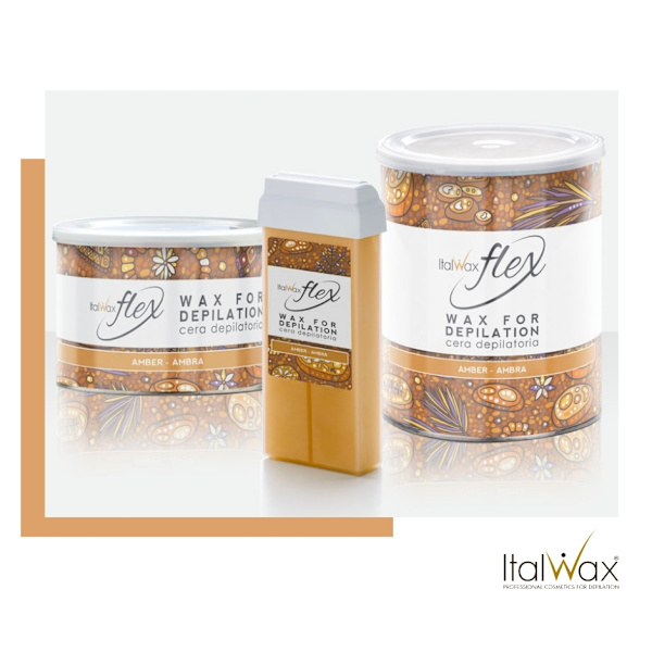 6x800g Flex - Amber- Varmt Vax Burk - Italwax Beige