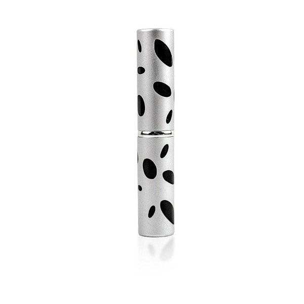 Dammborste - Med kork 10,5 cm lång. Silver med prickar multifärg