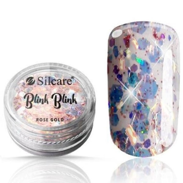 Silcare - Glitter flakes - Blink blink - Rose Gold Multicolor