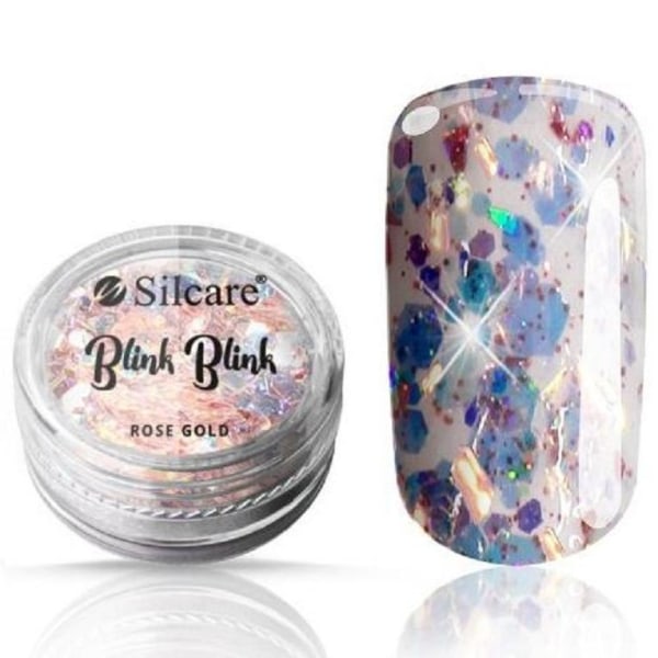 Silcare - Glitter flakes - Blink blink - Rose Gold multifärg