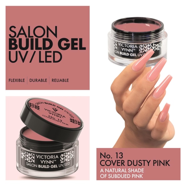 Victoria Vynn - Builder 15ml - Päällinen Dusty Pink 13 - Jelly Dark pink