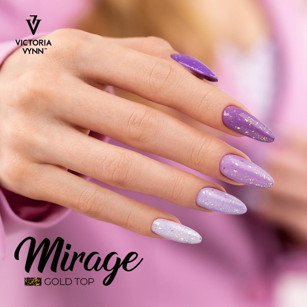 Top coat - Mirage - Gold - No Wipe - 8 ml - Victoria Vynn Guld