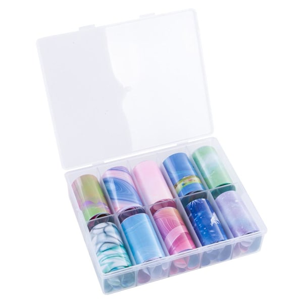 Nagelfolie / folie - Set 10 färger - 100 cm / st multifärg