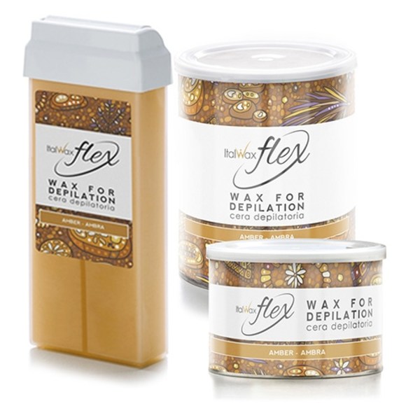 400g Flex - Amber - Varmt Vax Burk - Italwax Beige