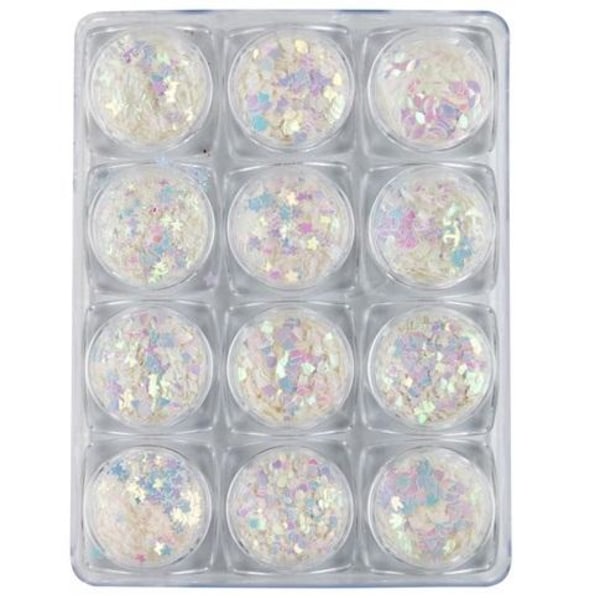 Dekorations set - Mixade former - 12 Former - 3 ml / burk Multicolor