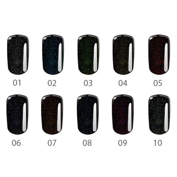 Base one - UV Gel - Black Diamond - Sparkle Sand - 10 - 5 gram Multicolor