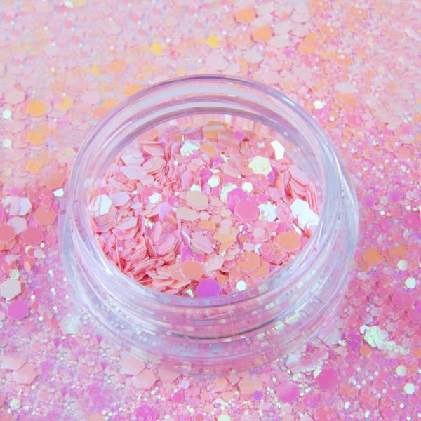 Glitter - Hexagon - Primavera - 05 Rosa