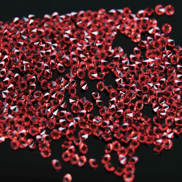 Kristall stenar (Glas) - 1 mm - 200-300 st - 13 Röd