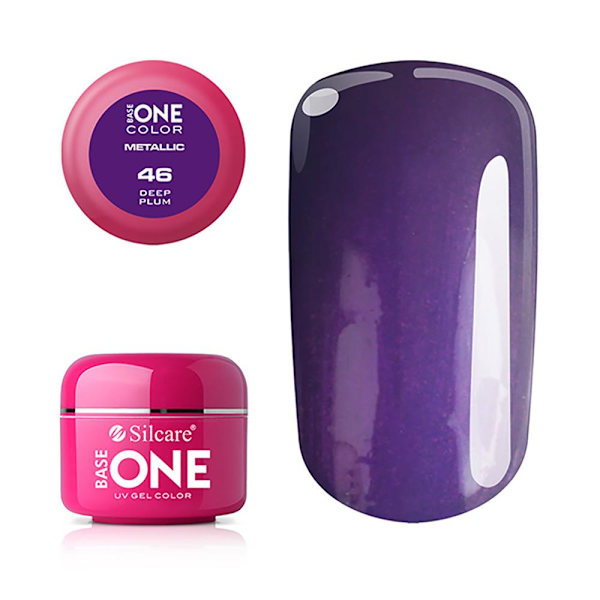 Base One - UV Gel - Metallic - Dyb blomme - 46 - 5 gram Plum