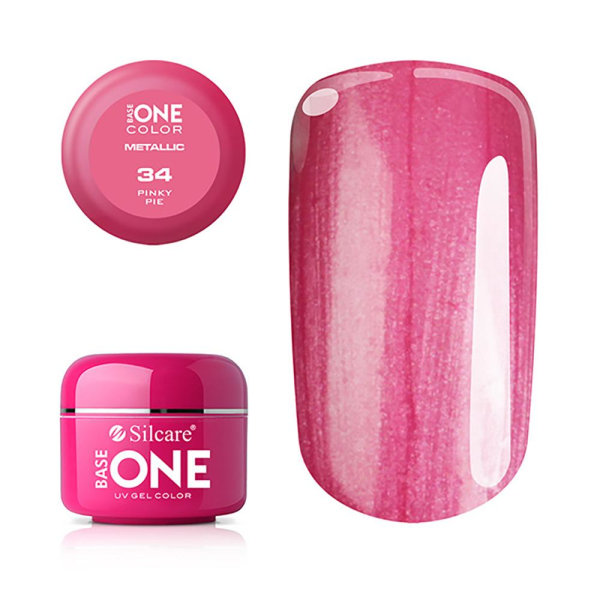 UV-geeli - Base One - Metallinen - Pinky Pie - 34 - 5g Pink