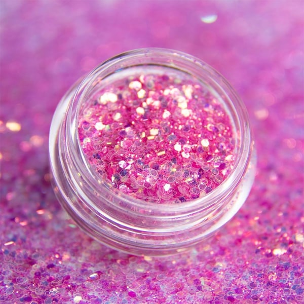 Nail Glitter - Wink Effect - Hexagon - 21 Pink