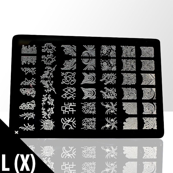 Leimalevy - Kynsikoristeet - L(X) - Suorakulmio Metal look