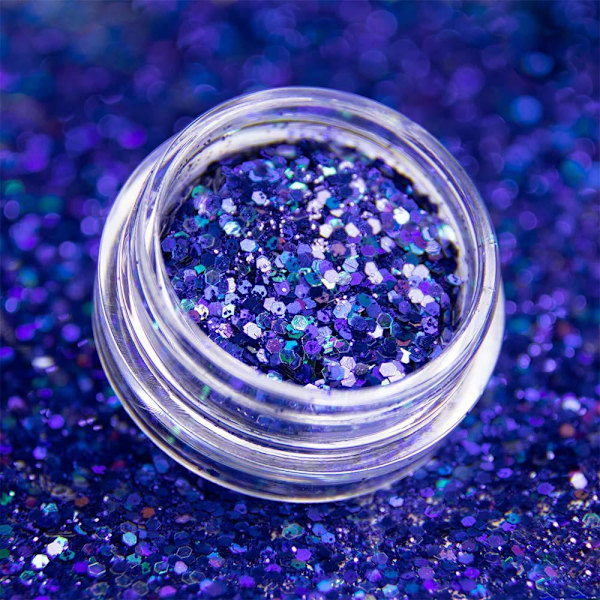 Nagelglitter - Wink Effect - Hexagon - 08 Blå