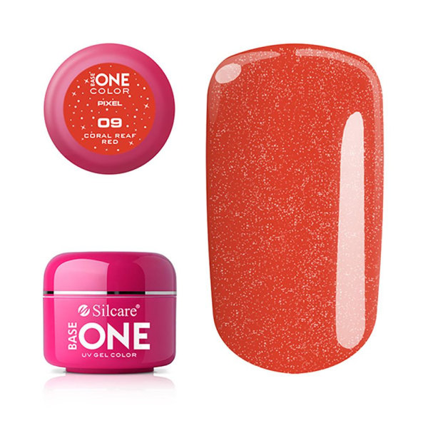 Base One - UV-geeli - Pixel - Coral Reaf Red - 09 - 5 grammaa Orange