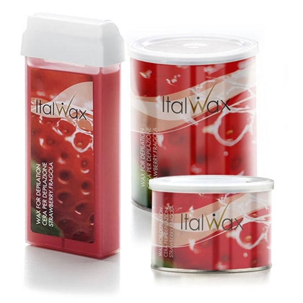 Varmt Vax - Italwax - Roll on - Strawberry - 100 gram Röd