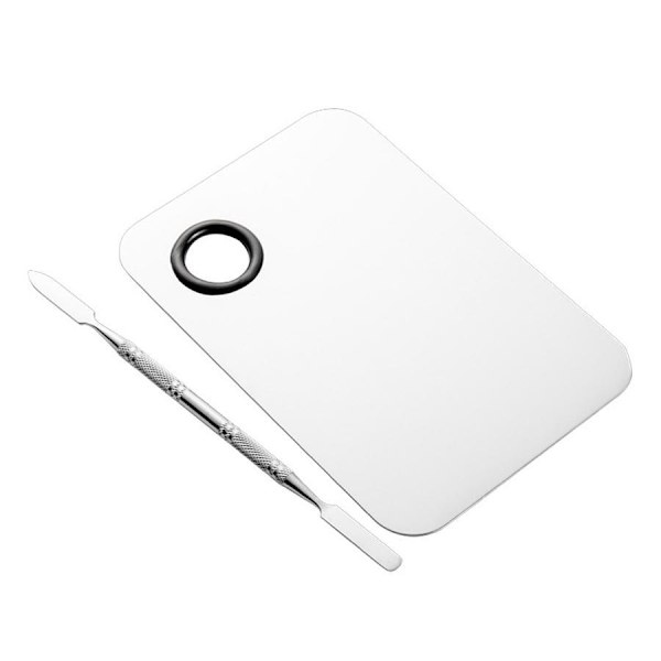 Akrylgel - Spatula fär applicering samt platta Metal look