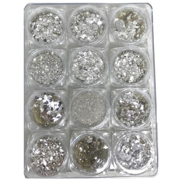 Dekorations set - Mixade former - 12 Former - 3 ml / burk Multicolor