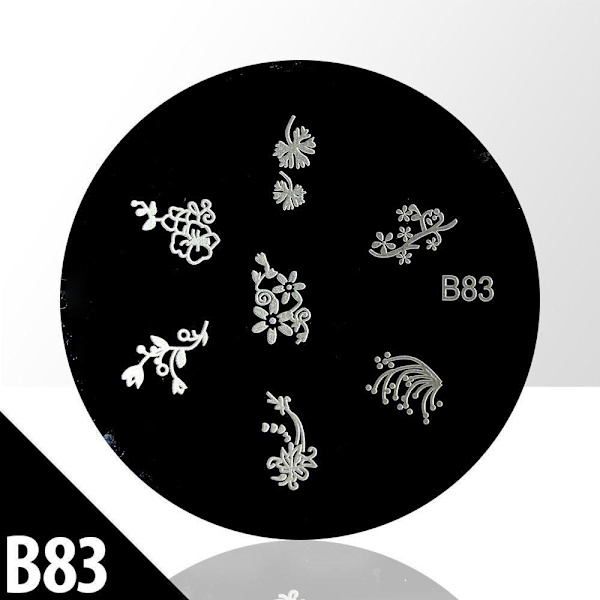 Leimalevy - Kynsikoristeet - B83 - Pyöreä Metal look