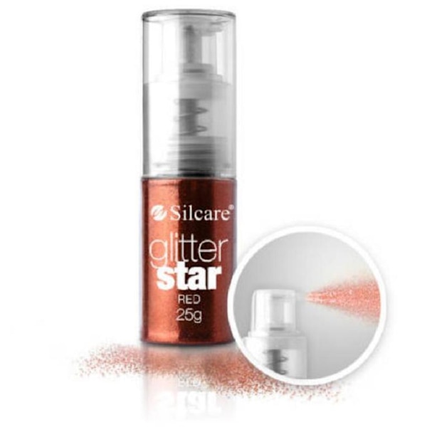 Silcare - Nagelglitter på pumpflaska - Red - 25 gram Röd