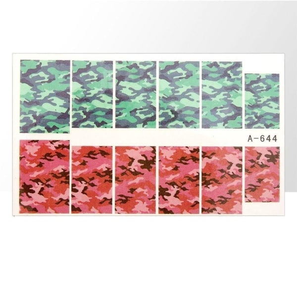 Vesitarrat - Sotilaallinen kuvio - A644 - Kynsille Multicolor