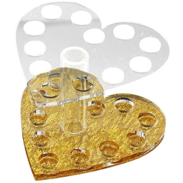Penselhållare / penselställ hjärtformat - 12 platser - Guld