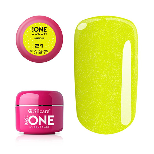 Base one - UV-geeli - Neon - Sparkling Sitruuna - 21 - 5 grammaa Yellow