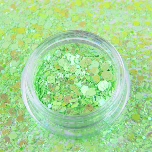Glitter - Hexagon - Primavera - 12 Green