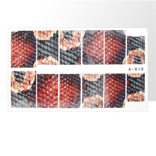 Vesitarrat - Käärmeen iho - A619 - Kynsille Multicolor