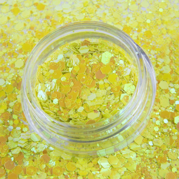 Glitter - Hexagon - Primavera - 03 Gul