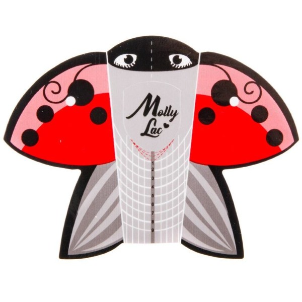 Nagelmallar - Molly Lac - Ladybug - 500 st multifärg