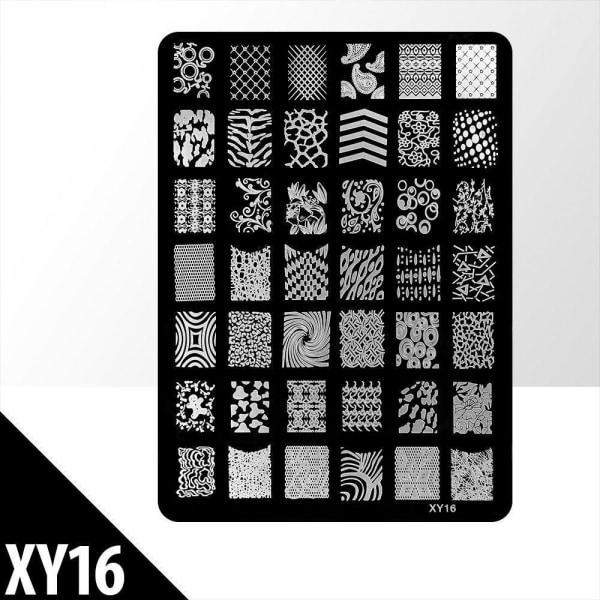 Stempelplade - Negledekorationer - XY16 - Rektangel Metal look