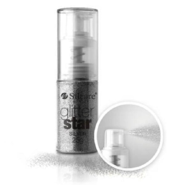Silcare - Kynsien glitter pumppupullossa - Hopea - 25 grammaa Silver