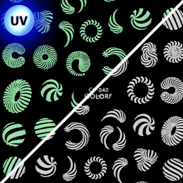 Tarrat - Hehkuvat UV-valossa - CY-040 - Kynsille Multicolor