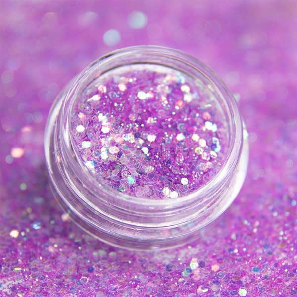 Nail Glitter - Silmäisku - Hexagon - 06 Purple