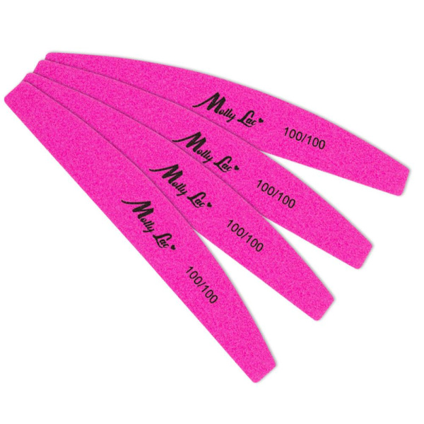 5-pack Molly Lac - Nagelfil - 100/100 - Halvmåne - Zebra Rosa