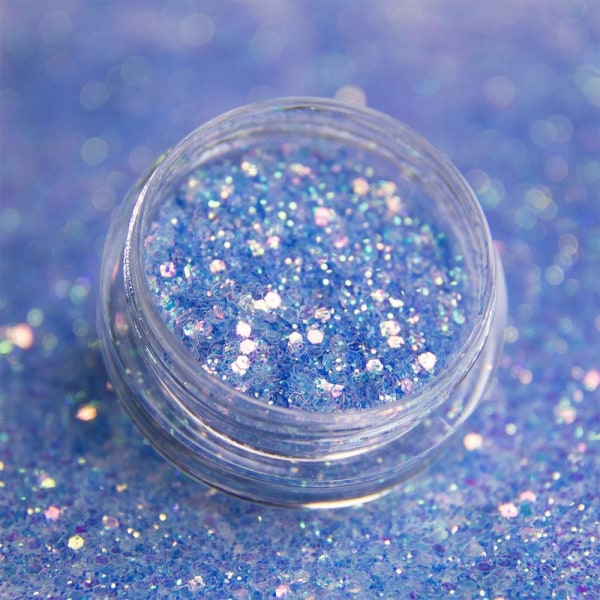 Nail Glitter - Wink Effect - Hexagon - 33 Light blue