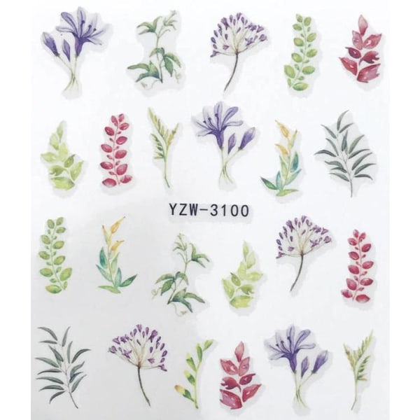 Vattendekaler - Växter - YZW-3100 - För naglar multifärg