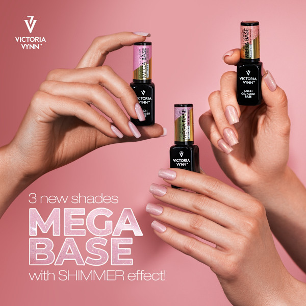 Gel Polish -  Mega Base - Shimmer Peach - 8ml - Victoria Vynn Rosa