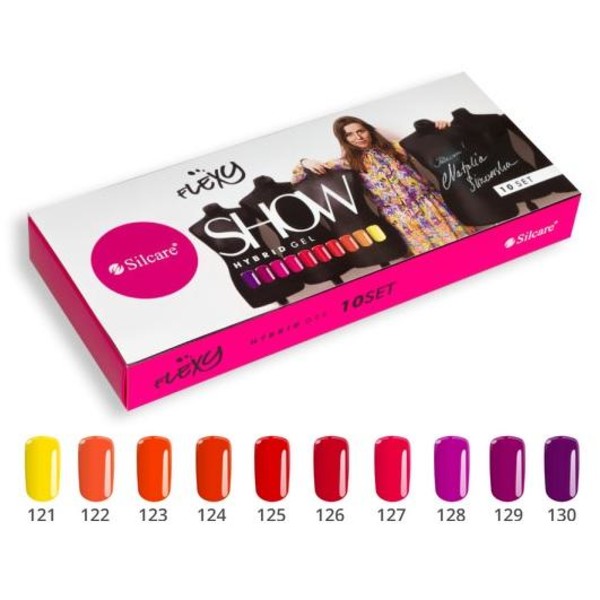Silcare - Flexy - Hybrid gel - Sæt med 10 forskellige farver Multicolor