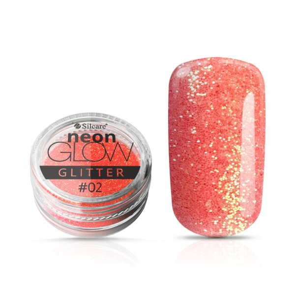 Silcare - Neon Glow Glitter - 02 - 3 grammaa Orange
