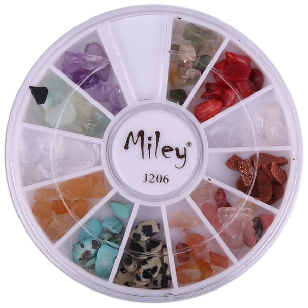 Pyöreä - Miley - J206 - Kynsikoristeet - Noin: 100 kpl Multicolor